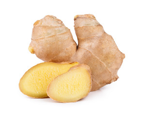 Ginger root isolated on white background