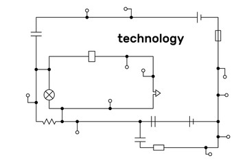 Electronic circuit scheme. Technology concept. Vector.