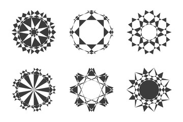 Different abstract geometric design element set. Vector illustration.