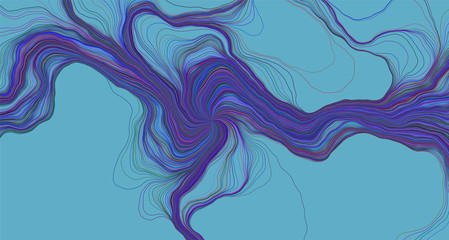 Abstract curved lines background. Vector colorful illustration.