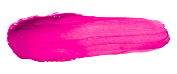 Vector pink glossy paint texture isolated on white - acrylic banner for Your design