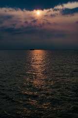 Beautiful Padma or Ganga River sunset on Bangladesh.