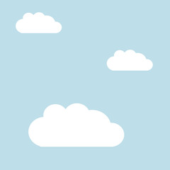 Sky background with clouds cartoon design vector illustration