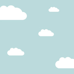 Sky background with clouds cartoon design, vector illustration