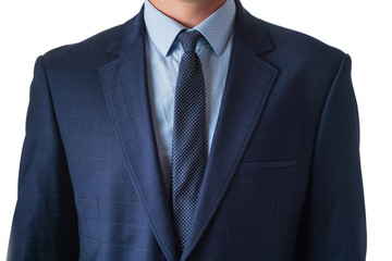 Young man in a blue suit, isolate