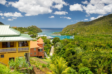 Castries, Saint Lucia / 04.07.2014. Panorama of Marigot Bay in Santa Lucia