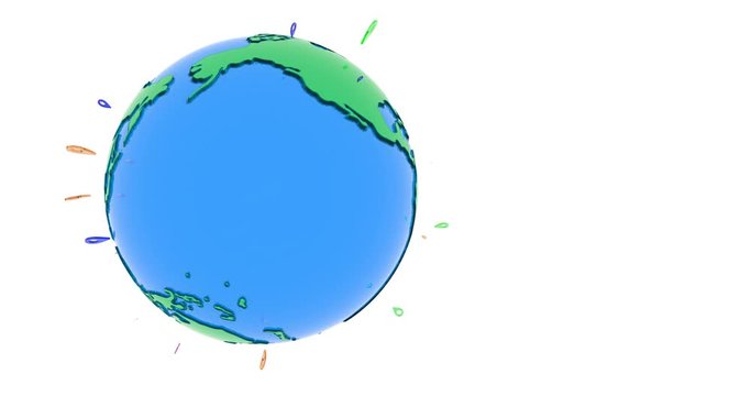 Earth spinning around axis seamless animation