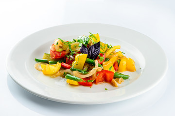 Mixed vegetables on a plate