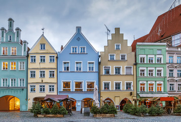 Altstadt street in Landshut, Germany