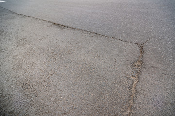 Old cracks in the road