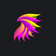 Colorful Bird Logo Concept Gradient style, elegant modern design, for company corporate