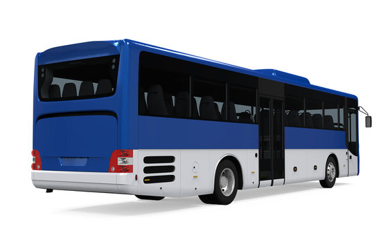 Blue City Bus Isolated