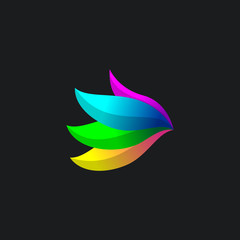 Colorful Bird Logo Concept Gradient style, elegant modern design, for company corporate