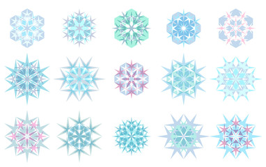 Colorful snowflakes collection