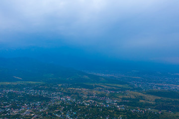 Obraz premium Almaty city from a bird's-eye view. Photo taken from a quadcopter