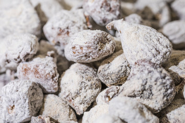 Close-up of sweets with powdered sugar