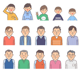 男性いろいろな世代　バストアップ　セット