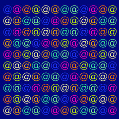 Abstract background of  symbol repeated. Memphis style. Bright and colorful, 90s style. Vector pattern. Neon colors