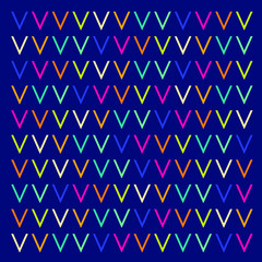 Abstract background of letter repeated. Memphis style. Bright and colorful, 90s style. Vector pattern. Neon colors