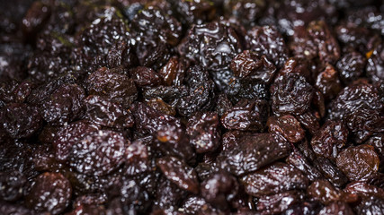 Close-up dried plums at market