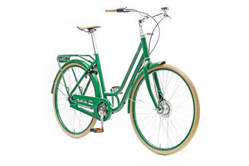 Fototapeta na wymiar Urban City Bike Woman Bicycle With Carrier and Basket