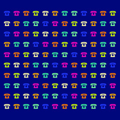 Abstract background of  symbol repeated. Memphis style. Bright and colorful, 90s style. Vector pattern. Neon colors