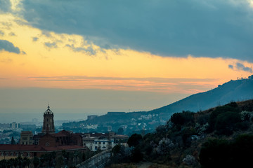 panoramic view of barcelona spain