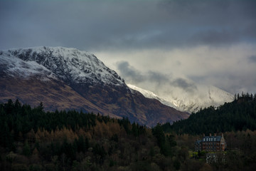 view of mountains in winter