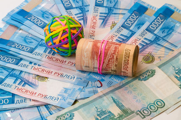 Rubber bands for money and Russian money