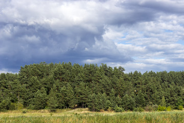 Contrasting sky with storm clouds