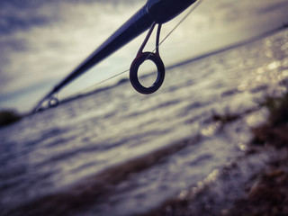 spinning fishing on the river