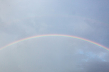 rainbow of natural sky with  sky and clouds and colorful rainbow in the sky