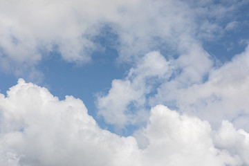Naklejka na ściany i meble Aerial view of blue sky on good weather day