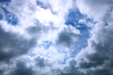 clouded sky shortly before a thunderstorm
