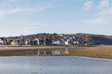 Naklejka premium The beach at low-tide at Villers-sur-Mer, Normandy, France