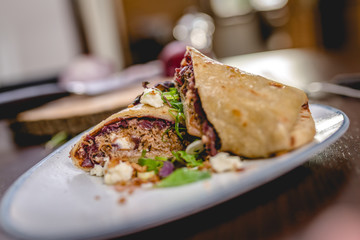 Tortilla with pork meat