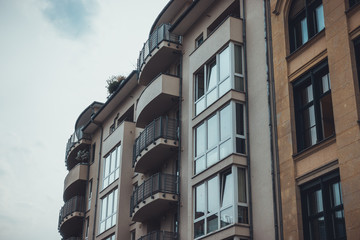 Obraz premium brown and darken colored building