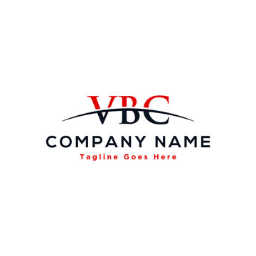 Initial letter VBC, overlapping movement swoosh horizon logo design inspiration in red and dark blue color vector