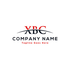Initial letter XBC, overlapping movement swoosh horizon logo design inspiration in red and dark blue color vector