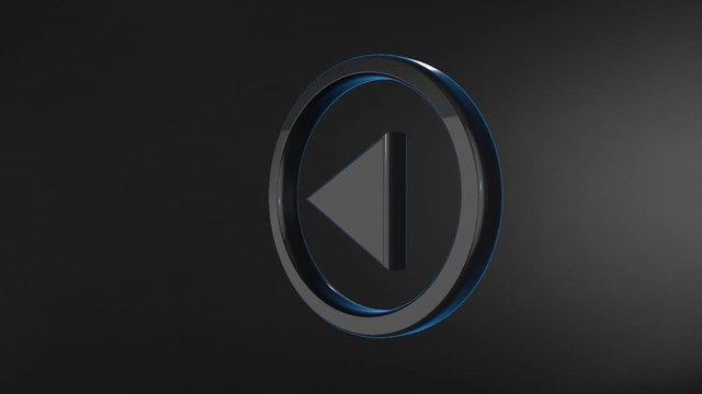 Audio and video playback button rotates in 3d, seamless loop