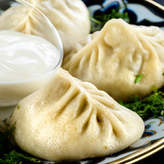 Manti. Traditional meat dish of the peoples of Central Asia
