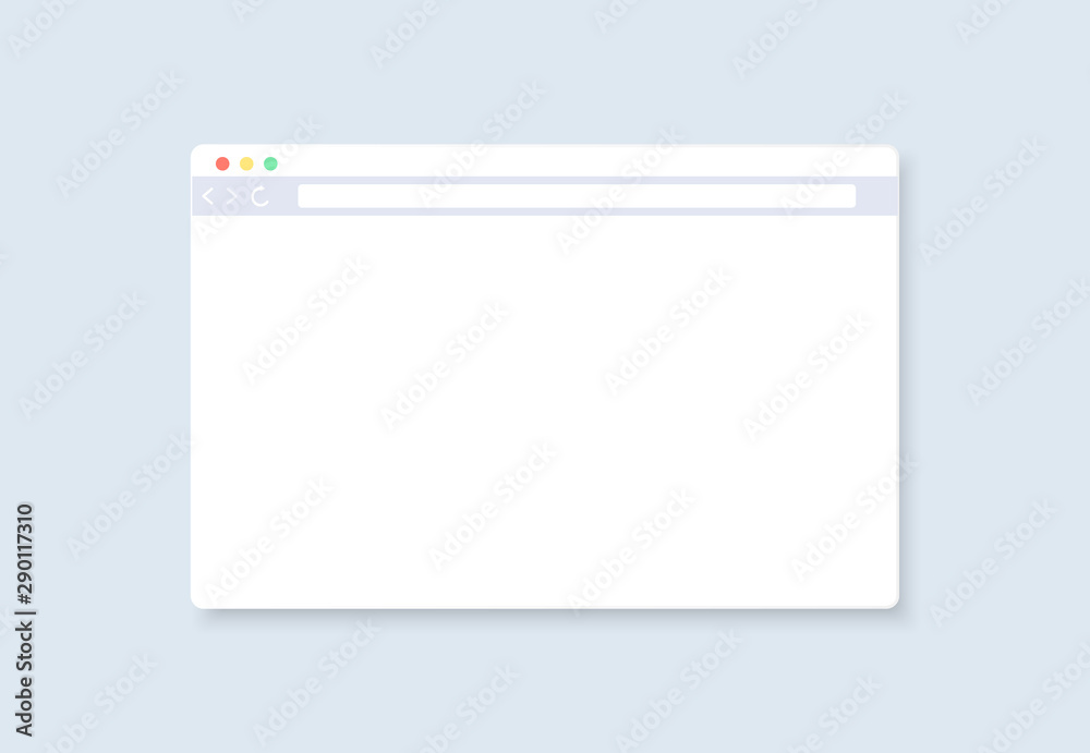Poster Web browser window. Empty browser window template.