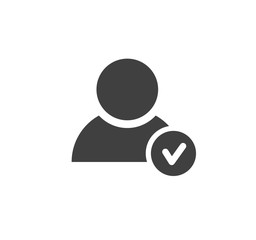 Profile approved icon. Check mark. Vector illustration.