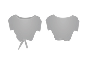 Grey crop top. vector illustration