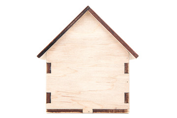 Obraz na płótnie Canvas Wooden house model isolated on white background