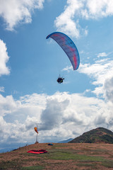 Fototapeta na wymiar Paragliding on Chicamocha Canyon, Colombia