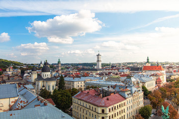 Panoramic view from roof of Lviv Opera House