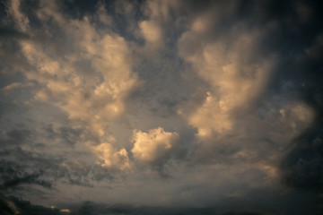 bright evening sky during the sunset