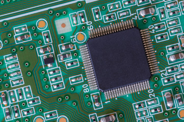 Close up photos of electronic circuit board