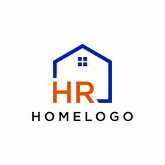 letter HR Line House Real Estate Logo. home initial H and R concept. Construction logo template, Home and Real Estate icon. Housing Complex Simple Vector Logo Template. - vector